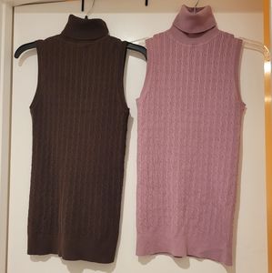 GAP Women Pullover Sleeveless Turtleneck Sweaters (2 EA)